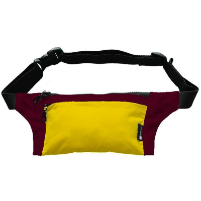 Ceļojuma gurnu maks - bordo, dzeltens